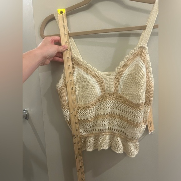 Madden NYC Crochet Tank Top Women’s Large Beige Tan Festival - Picture 7 of 7